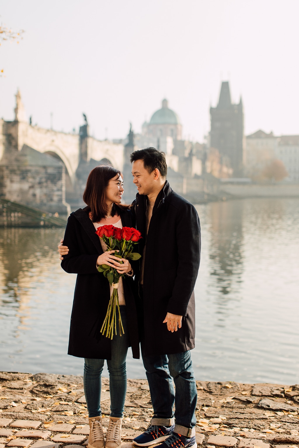 W&H Surprise Proposal Prague Photographer | Charles Bridge, Riverside by Nika on OneThreeOneFour 19