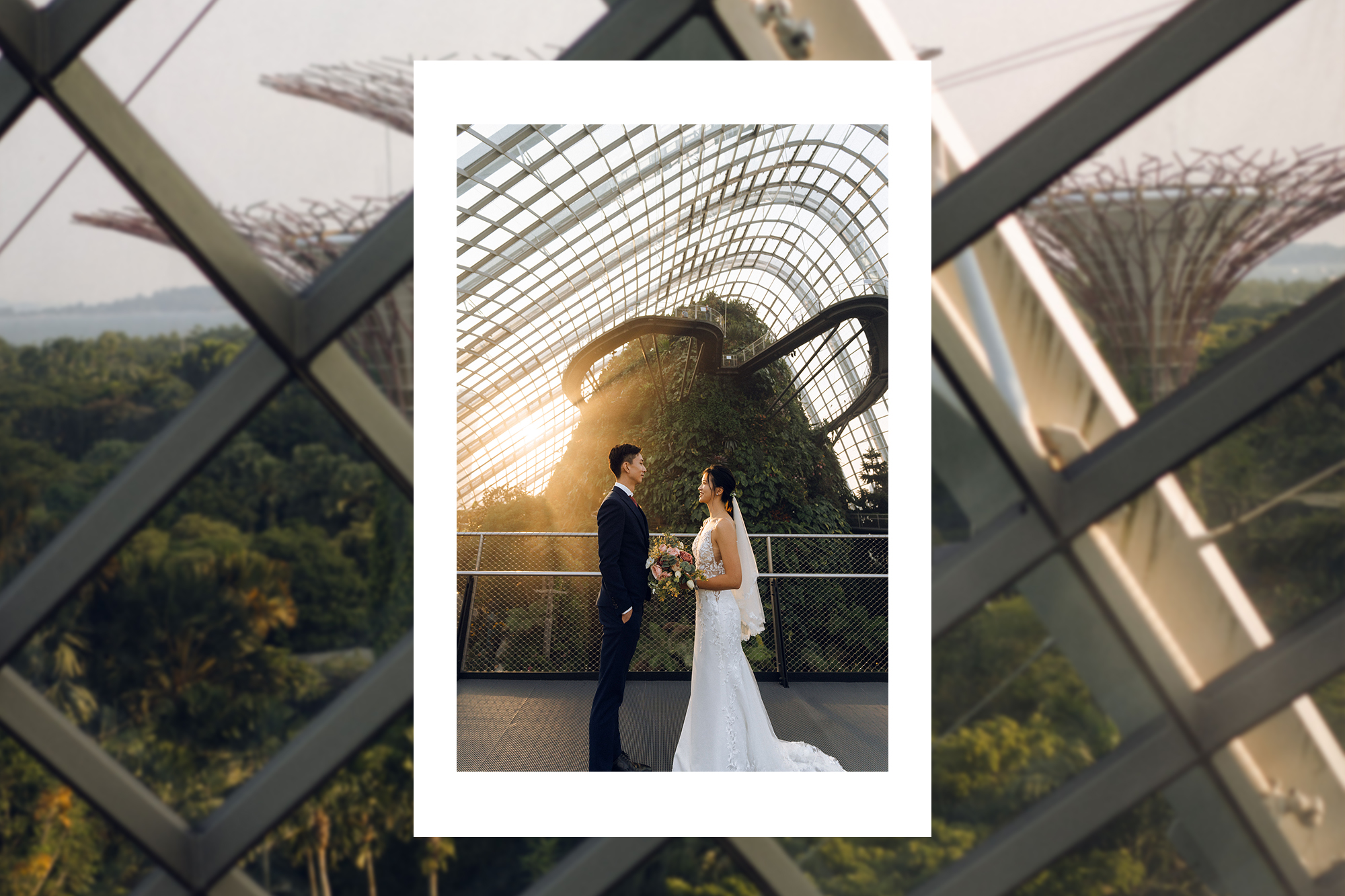 Sunset Prewedding Photoshoot At Cloud Forest, Gardens By The Bay  by Samantha on OneThreeOneFour 28