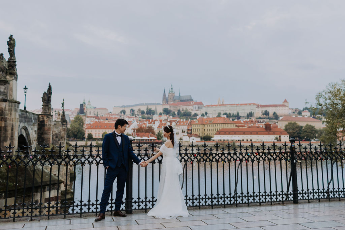 Prague prewedding photoshoot at Old Town Square, Vlatava Riverside, Vojanovy Gardens, Wallenstein Garden by Nika on OneThreeOneFour 0