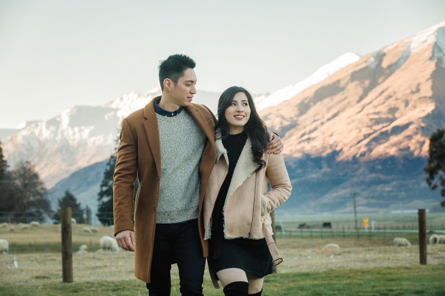 Romantic helicopter outdoor prewedding photoshoot in New Zealand by Fei on OneThreeOneFour 0