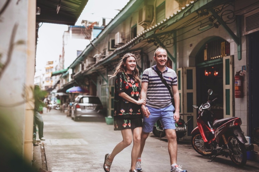 Thailand Bangkok Casual Couple Photoshoot Along The Old Market Streets  by Por  on OneThreeOneFour 0