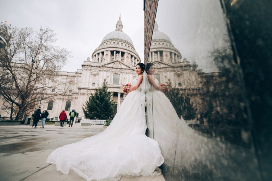 London Pre-Wedding Photoshoot At Tower Bridge, Millennium Bridge, St. Paul Cathedral & Abandoned Church  by Dom on OneThreeOneFour 7