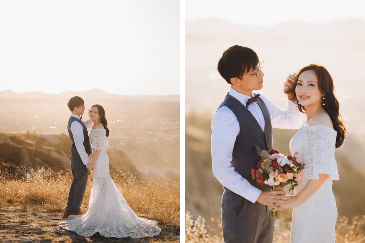 Cappadocia Pre-Wedding Photoshoot Hot Air Balloons Pasabag Valley Cave Hotel Roof Turkish Fairy Lamps Shop by Aric on OneThreeOneFour 10