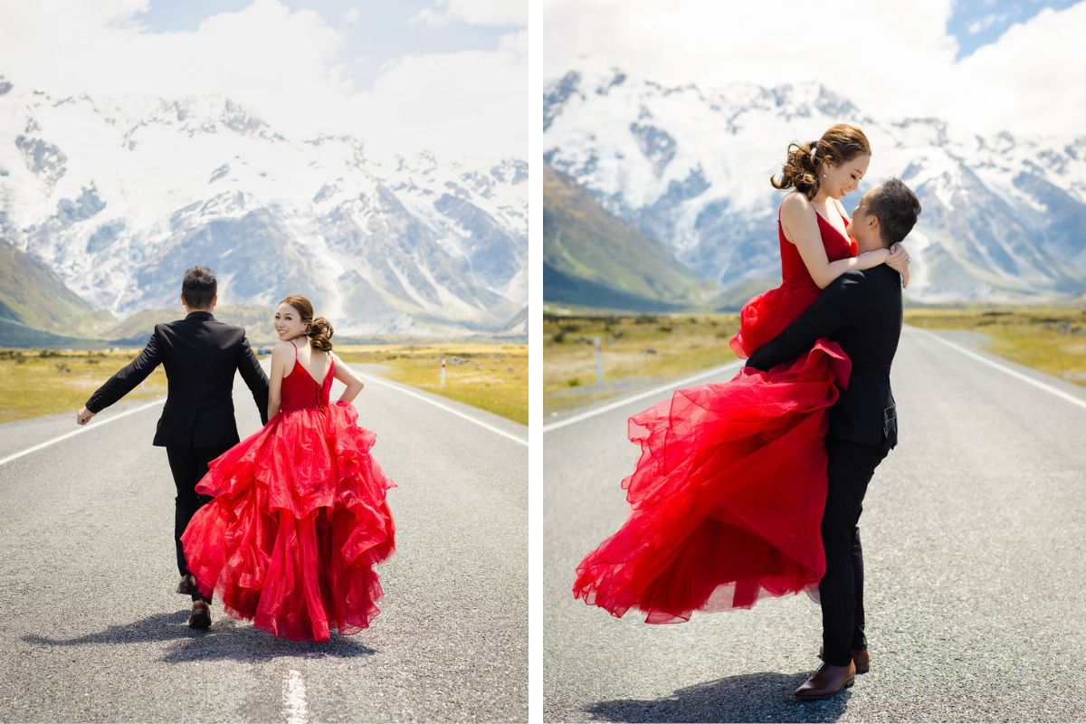 新西蘭婚纱拍攝 - 在科羅曼德峯、斯基珀斯峽谷和夏日羽扇豆的特卡波湖 by Fei on OneThreeOneFour 19