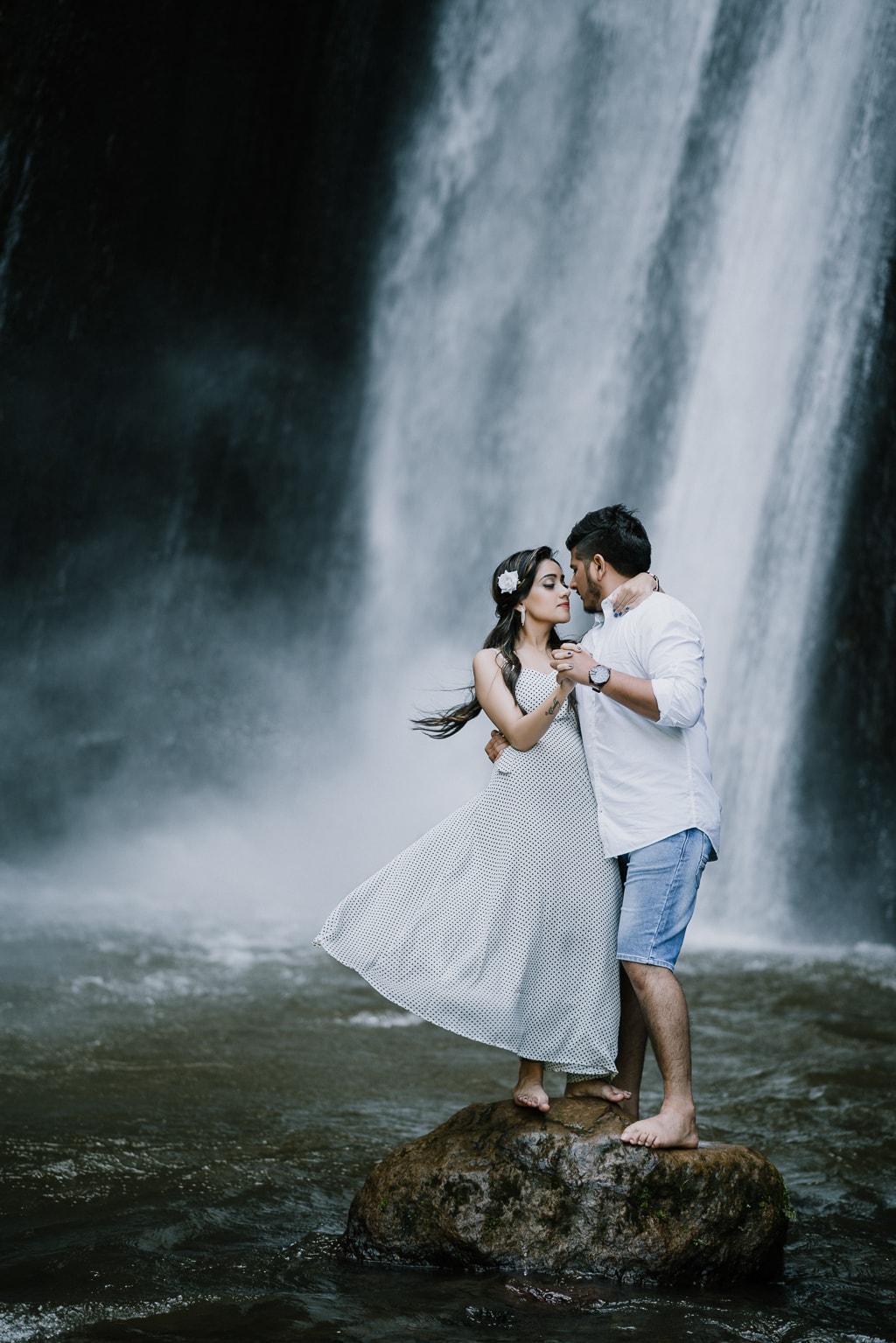 Indian Prewedding in Bali Swing, Waterfall and Lake