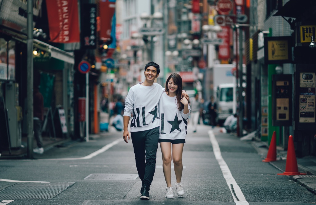 Japan Tokyo Casual Couple Photoshoot At Shopping District And Shibuya Crossing  by Lenham on OneThreeOneFour 6