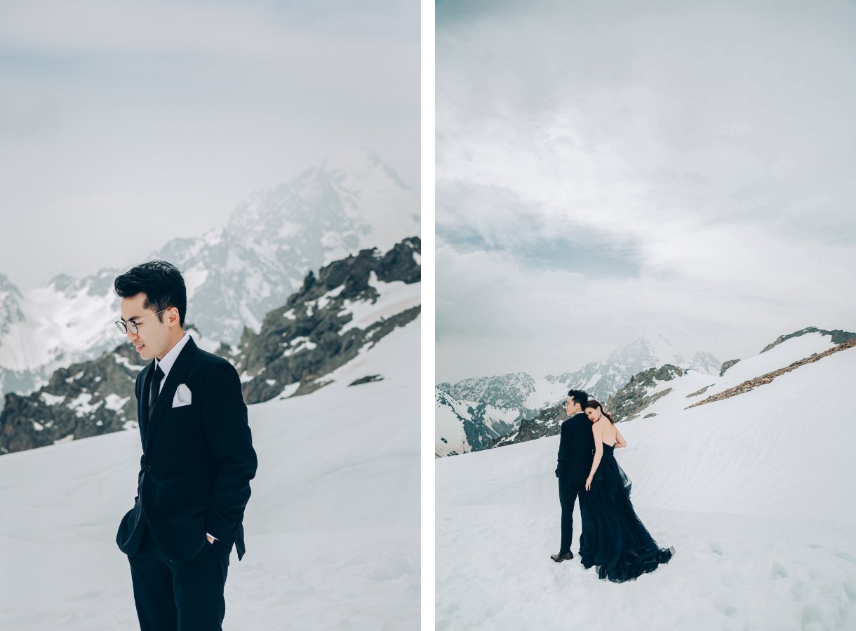 J&J: Pre-wedding at Christchurch Botanic Gardens, snowy mountain and purple lupins by Xing on OneThreeOneFour 19
