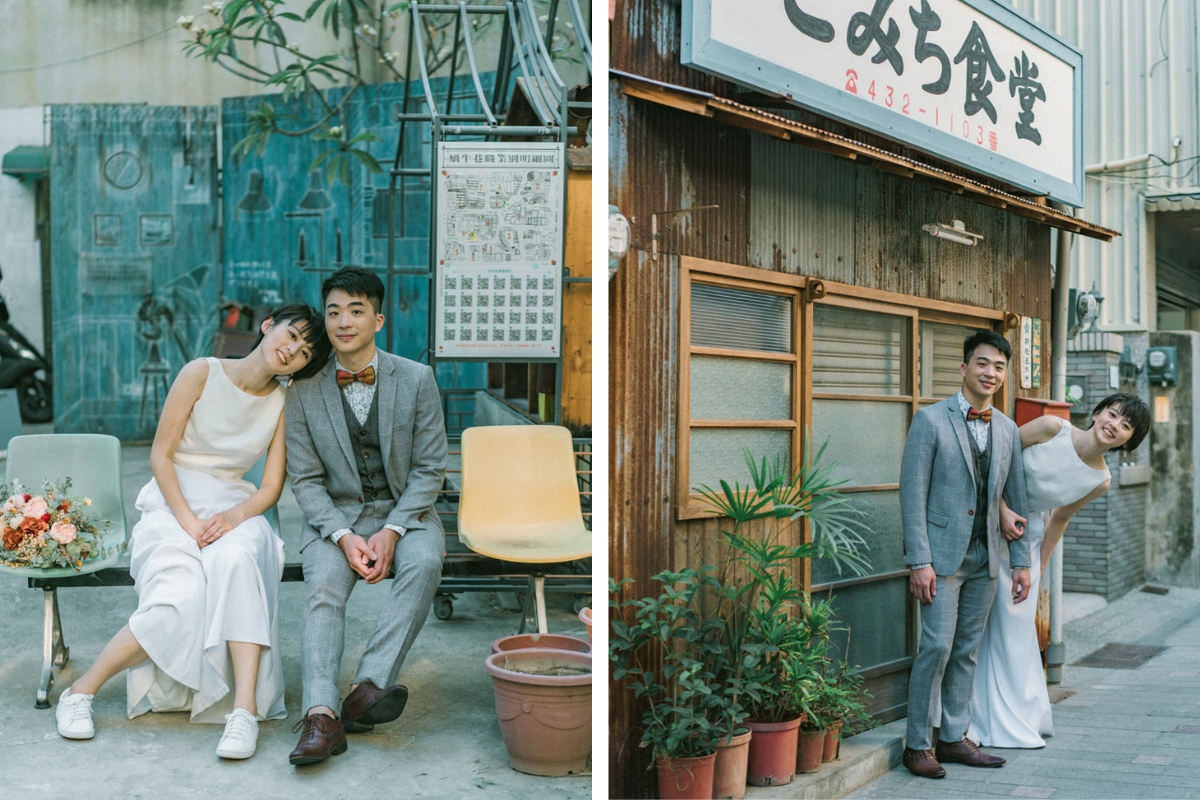 Taiwan Pre-Wedding Photoshoot Quiet Streets Storefronts Beach by  on OneThreeOneFour 1