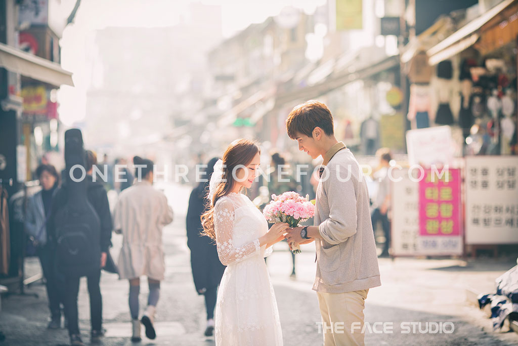 Korean Studio Pre-Wedding Photography: Hongdae (홍대) (Outdoor) by The Face Studio on OneThreeOneFour 25