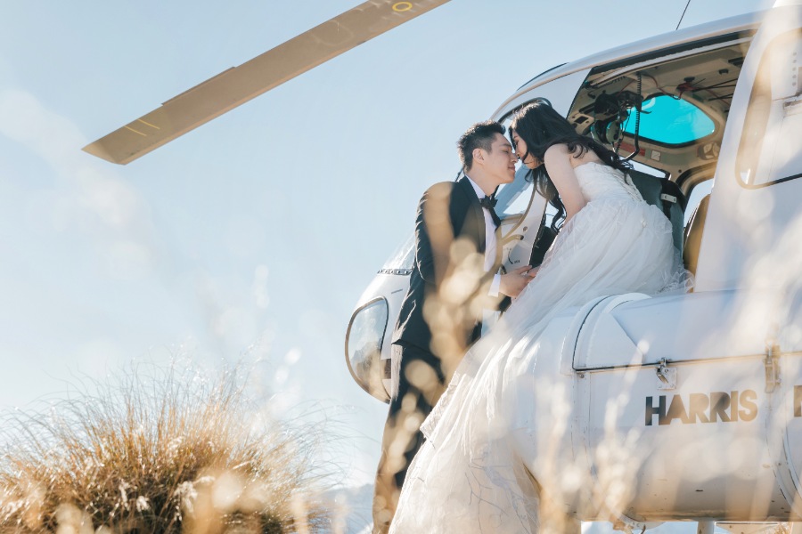 Romantic helicopter outdoor prewedding photoshoot in New Zealand by Fei on OneThreeOneFour 22