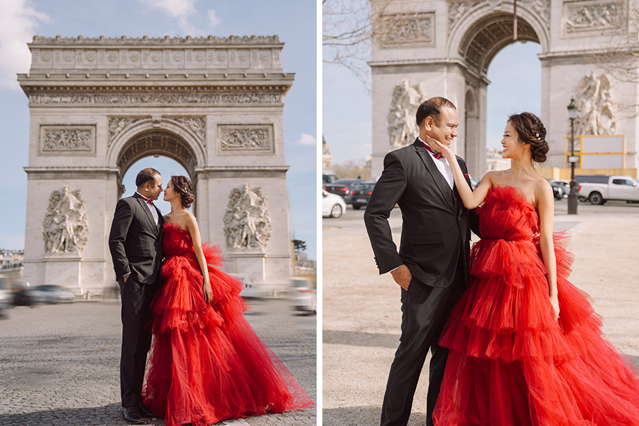 Paris Pre-Wedding Photoshoot with Eiﬀel Tower, Louvre Museum & Arc de Triomphe by Vin on OneThreeOneFour 31