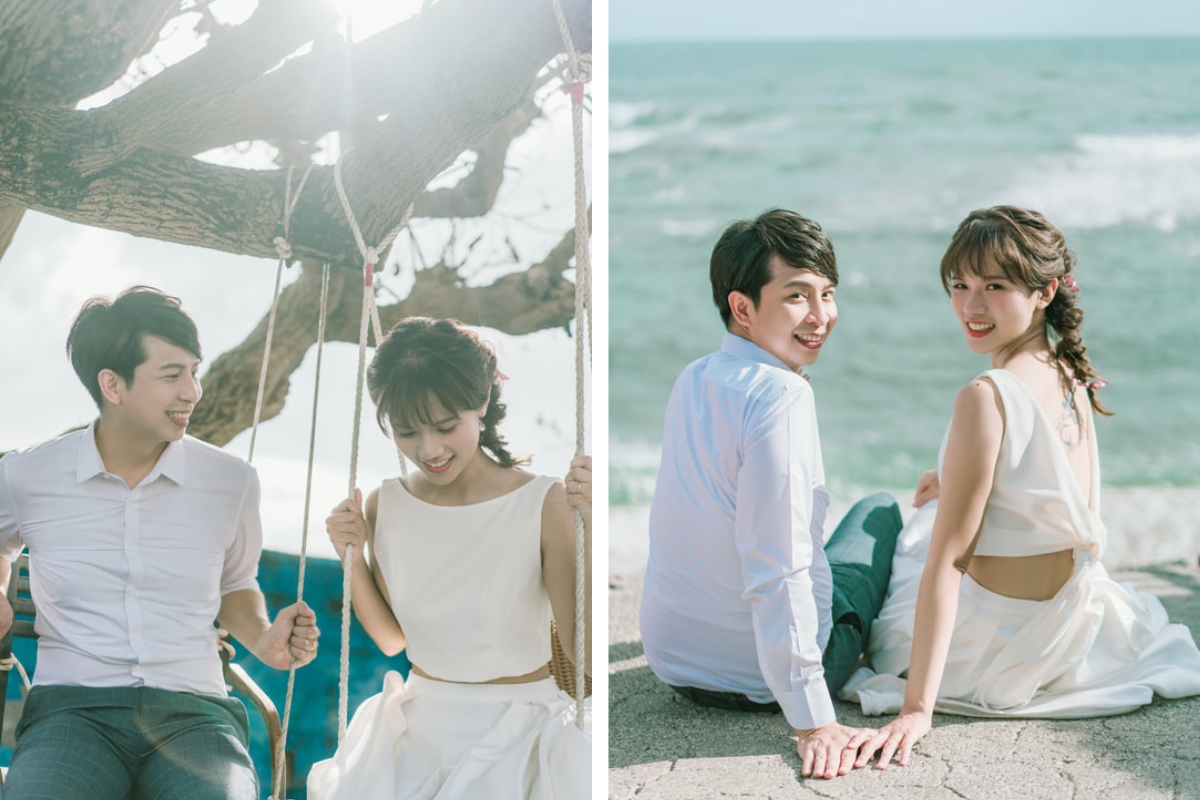 Taiwan Pre-Wedding Photoshoot Quaint Neighborhood Lush Green Hills Beach Romantic Getaway by  on OneThreeOneFour 9