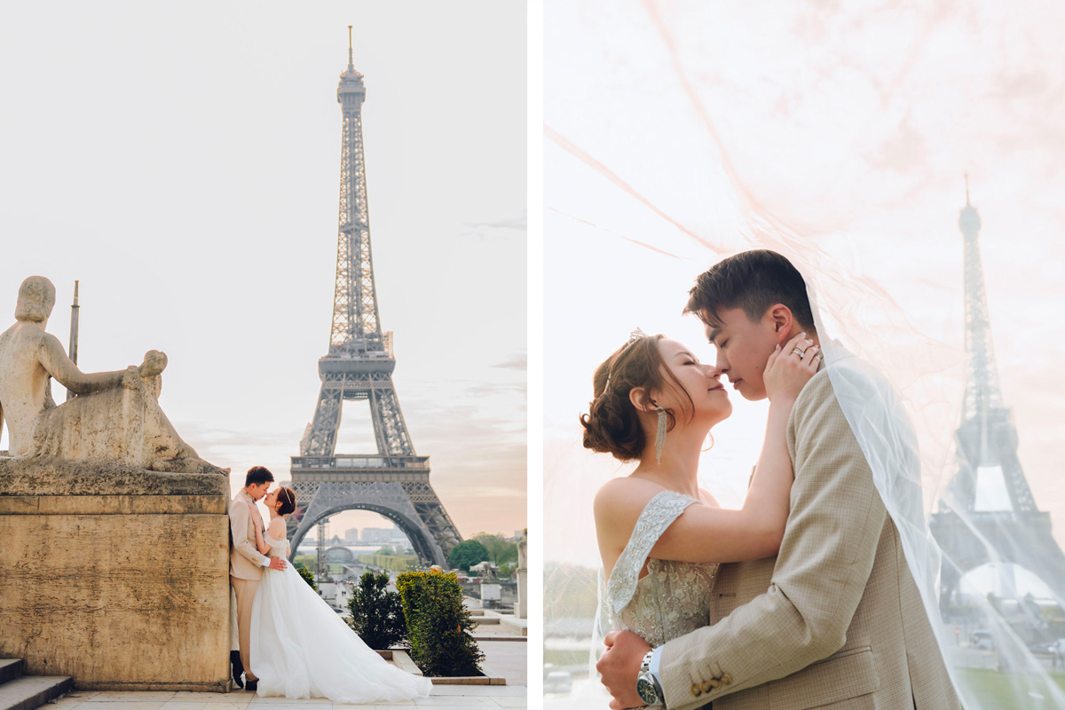 Eternal Love in Paris: Pre-Wedding Photoshoot for Hong Kong Couple | Eiffel Tower, Trocadero, Café, Louvre, Alexandre III Bridge by Arnel on OneThreeOneFour 5