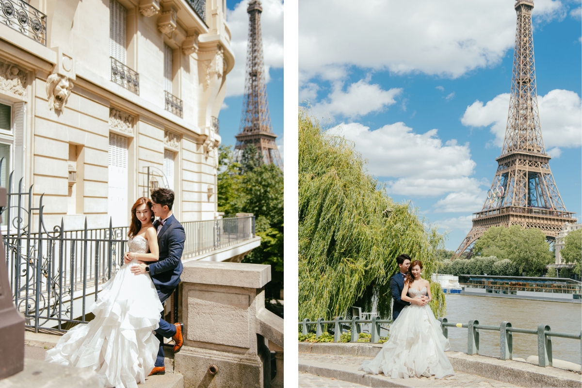 Paris Pre-Wedding Photoshoot with Avenue de Camoens, Port Debily, Bir Hakeim, Tuileries Garden, Louvre Pyramid, Palais Royal, and a Parisian Cafe. by Arnel on OneThreeOneFour 1