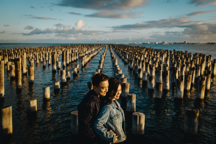 M&K: Melbourne Golden Hour Pre-wedding Photoshoot at Princes Pier by Felix on OneThreeOneFour 24