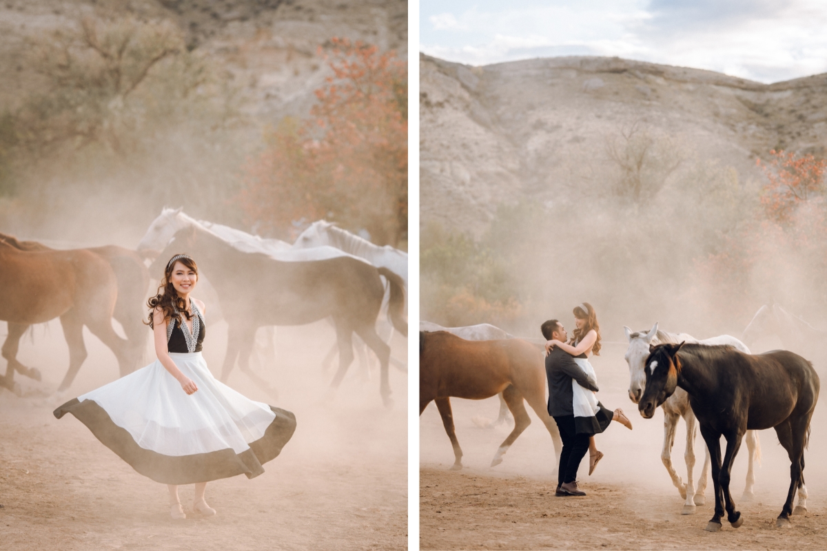 Cappadocia Pre-Wedding Photoshoot Hot Air Balloons Pasabag Valley Slot Canyon Carpet Shop Horse Ranch by Aric on OneThreeOneFour 12