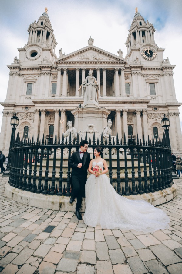 London Pre-Wedding Photoshoot At Tower Bridge, Millennium Bridge, St. Paul Cathedral & Abandoned Church  by Dom on OneThreeOneFour 3
