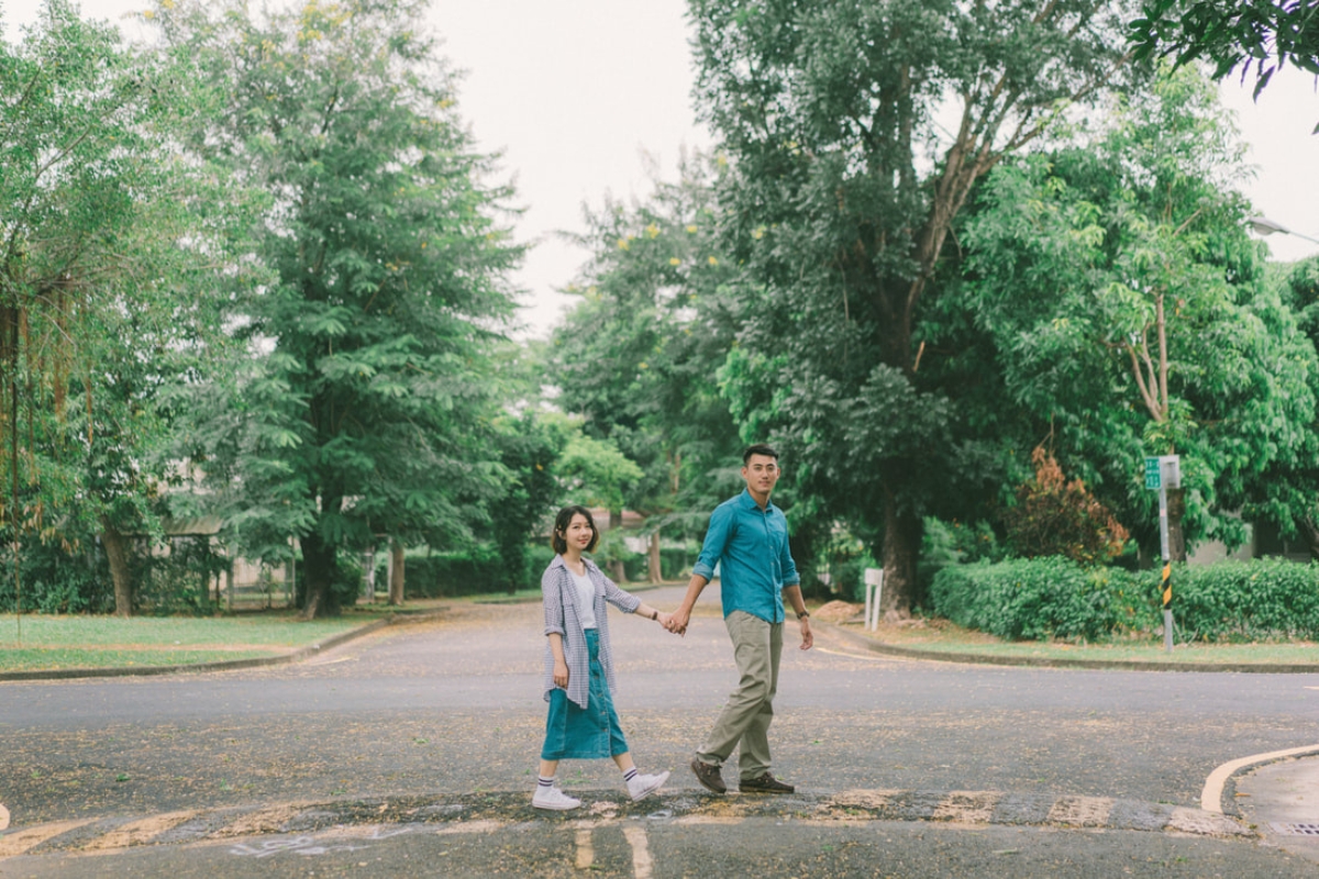 Taiwan Pre-Wedding Photoshoot Abandoned Estate Blue House Gardens by  on OneThreeOneFour 0