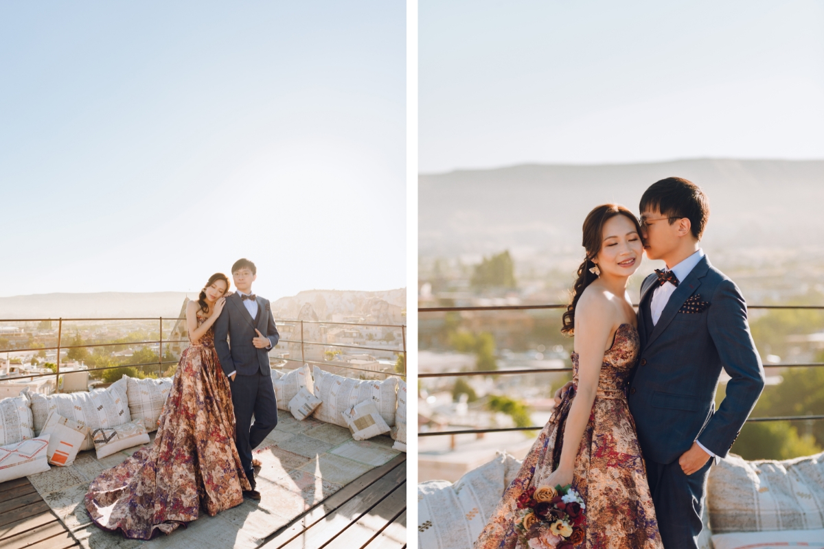 Cappadocia Pre-Wedding Photoshoot Hot Air Balloons Pasabag Valley Cave Hotel Roof Turkish Fairy Lamps Shop by Aric on OneThreeOneFour 6