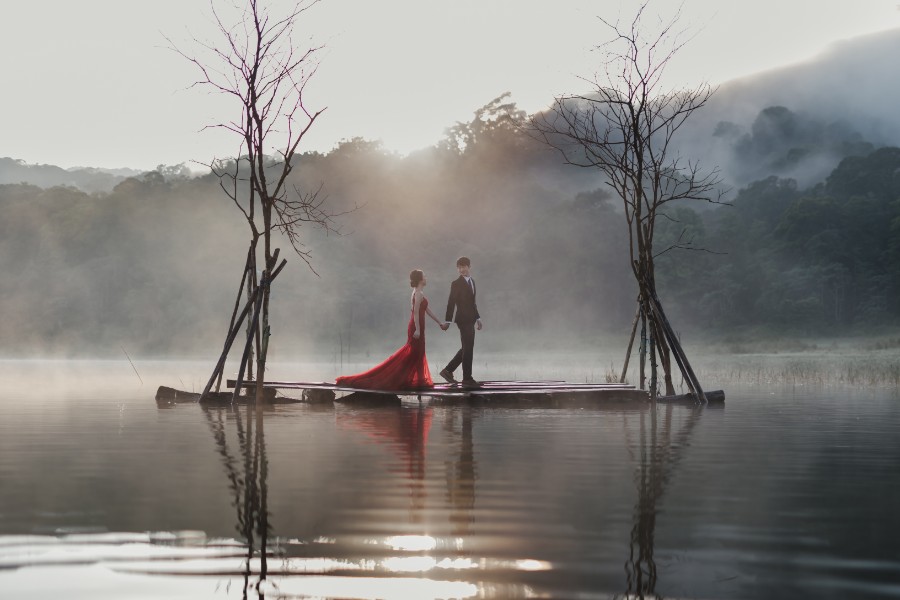 C&K: Hong Kong Couple's pre-wedding photoshoot in Bali at Lake Tamblingan, waterfall, Bali swings and beach by Hendra on OneThreeOneFour 0