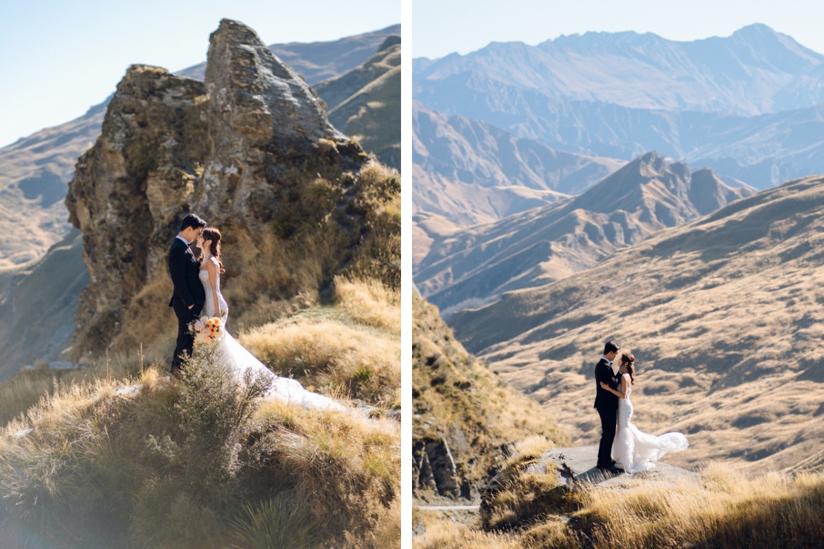 New Zealand Autumn Pre-Wedding Photoshoot Twin Peak Skippers Canyon Alpaca Farm Hilltop Cardrona Night Shoot Kombi Van by Fei on OneThreeOneFour 8