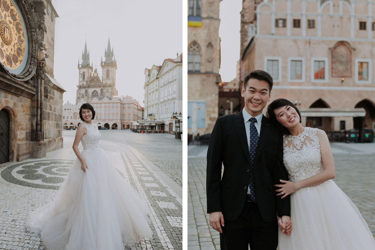 Prague prewedding photoshoot at Old Town Square and Charles Bridge, Vojanovy Gardens by Nika on OneThreeOneFour 13