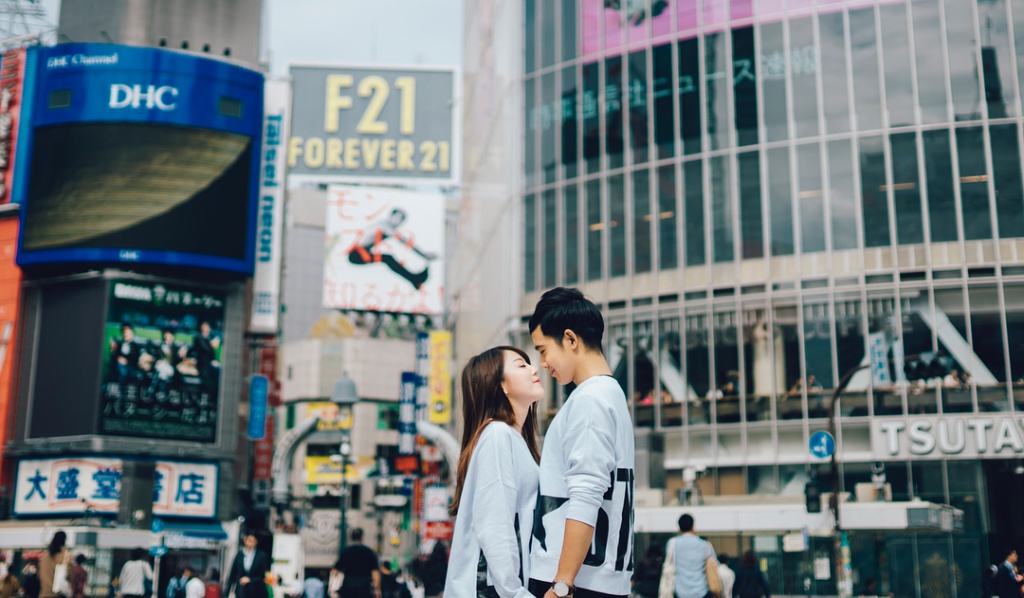 Japan Tokyo Casual Couple Photoshoot At Shopping District And Shibuya Crossing  by Lenham on OneThreeOneFour 10