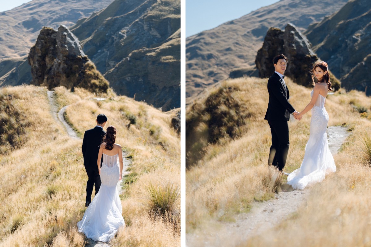 New Zealand Autumn Pre-Wedding Photoshoot Twin Peak Skippers Canyon Alpaca Farm Hilltop Cardrona Night Shoot Kombi Van by Fei on OneThreeOneFour 13