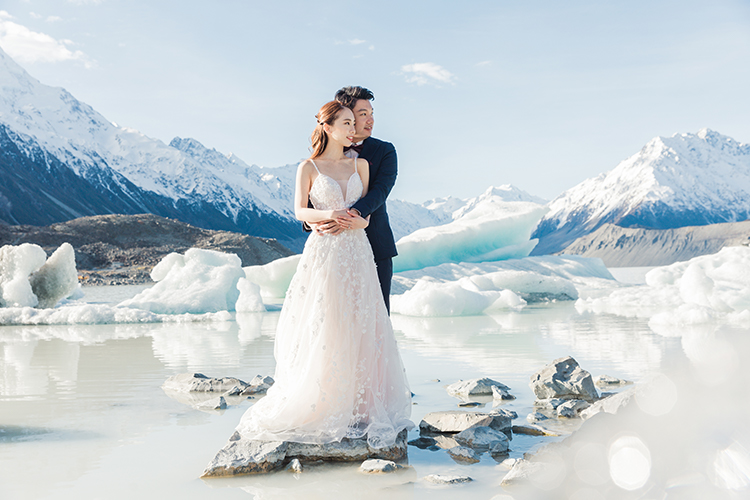 Pre-wedding photoshoot new zealand glaciers