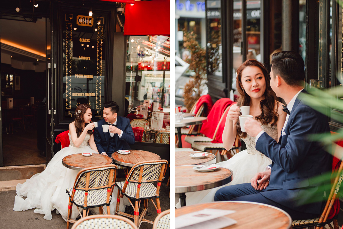 Springtime Romance: Paris Pre-Wedding Photoshoot | Eiffel Tower, Trocadero, Café, Louvre, Camoens Avenue, Bir Hakeim Bridge by Arnel on OneThreeOneFour 8