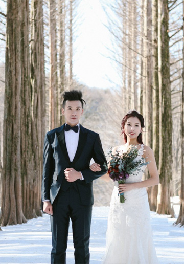 Korea Winter Pre-Wedding Photoshoot At Nami Island