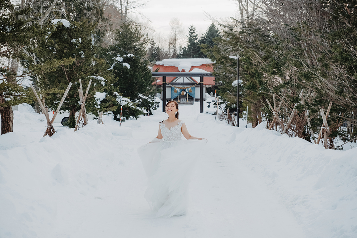 Japan Hokkaido Winter Wonderland Photoshoot at Forest, Niseko & Shrine  by Kuma on OneThreeOneFour 14