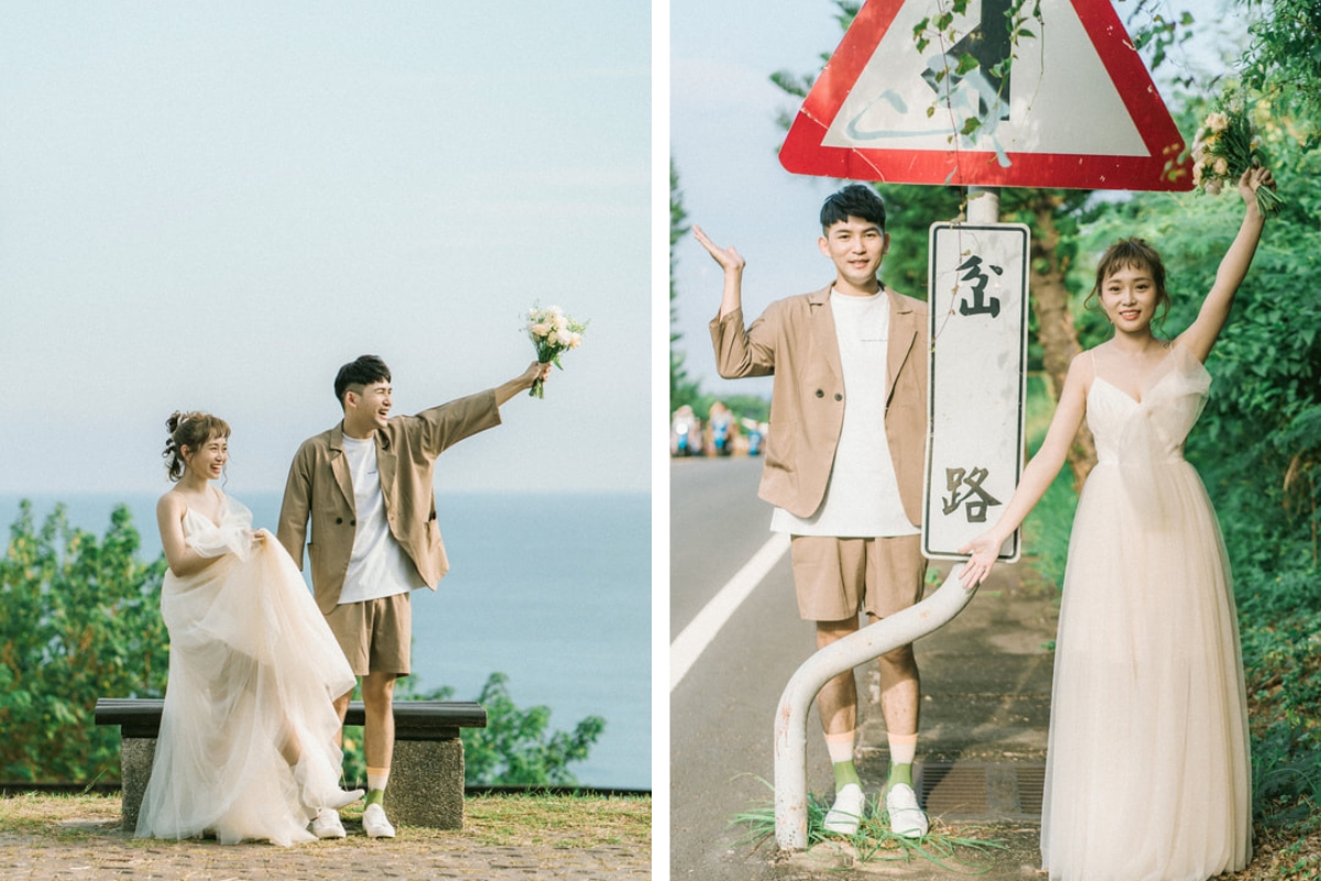 Taiwan Pre-Wedding Photoshoot Scooter Ride Sea Pier by  on OneThreeOneFour 4