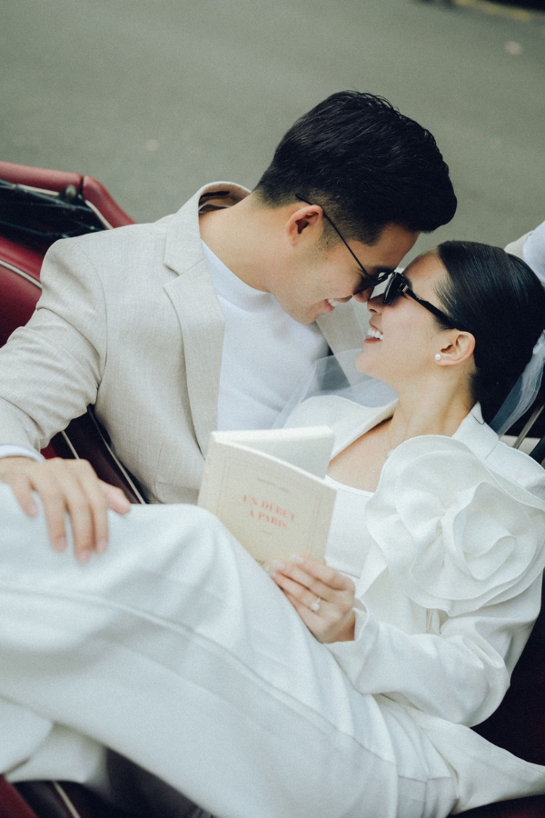 Paris Pre-Wedding Photoshoot with Eiﬀel Tower Louvre Museum Parisian Cafe Vintage Car Rooftop Night  by OneThreeOneFour on OneThreeOneFour 21