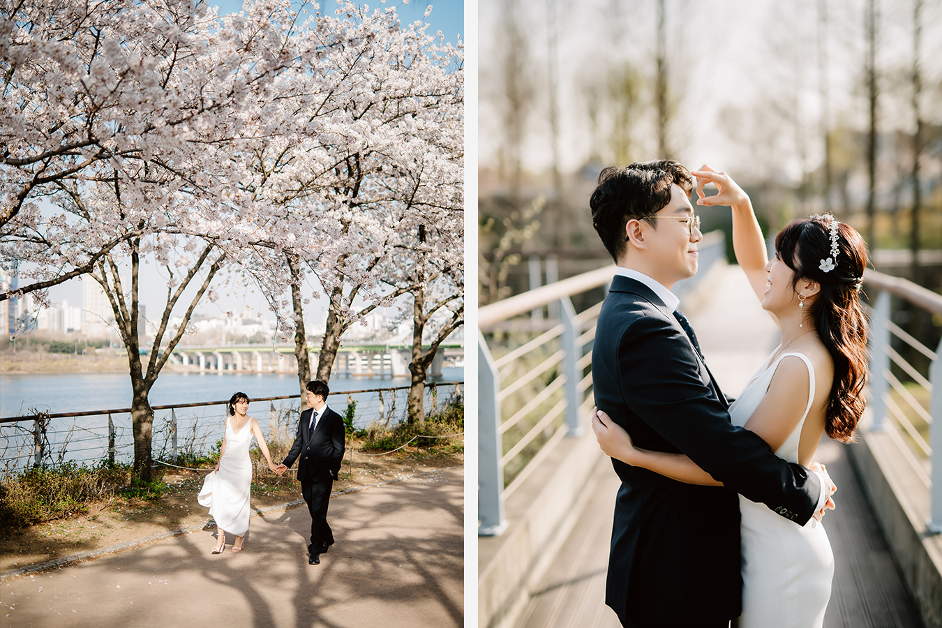 Cute Korea Pre-Wedding Photoshoot Under the Cherry Blossoms Trees by Jungyeol on OneThreeOneFour 8