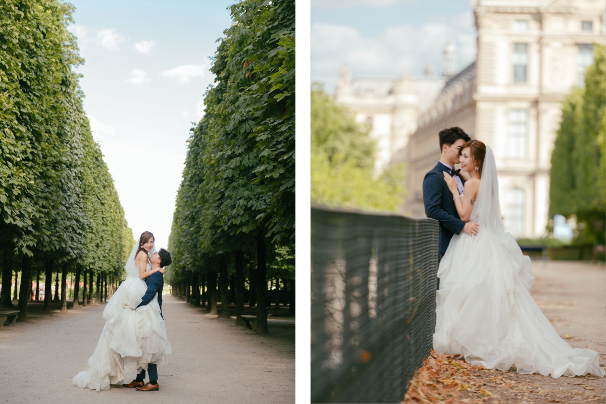 Paris Pre-Wedding Photoshoot with Avenue de Camoens, Port Debily, Bir Hakeim, Tuileries Garden, Louvre Pyramid, Palais Royal, and a Parisian Cafe. by Arnel on OneThreeOneFour 11