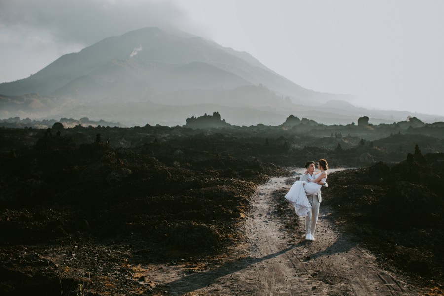 YY&A: Retro 50s themed pre-wedding shoot at Bali Cosmic Diner, Mount Batur Lava fields, forest and Mengening beach by Cahya on OneThreeOneFour 11
