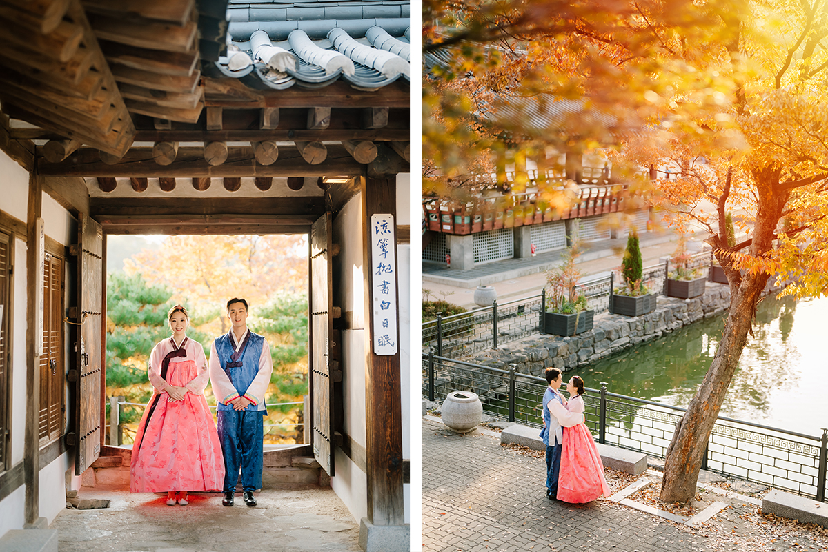 Yellow Autumn Korea Post-Wedding Photoshoot in Seoul Forest & Namsangol Hanok Village by Jungyeol on OneThreeOneFour 23