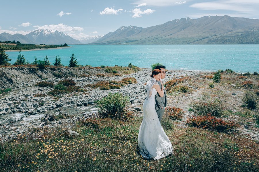 J&J: Pre-wedding at Christchurch Botanic Gardens, snowy mountain and purple lupins by Xing on OneThreeOneFour 23