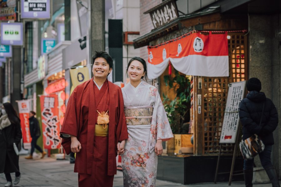 M&J: Magical snowy pre-wedding in Hokkaido wearing kimono by Kuma on OneThreeOneFour 23