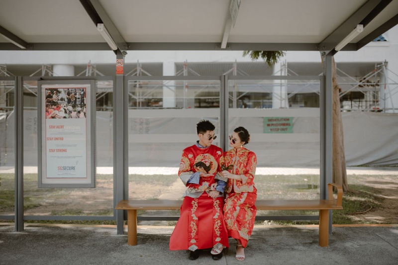 M&C: Singapore Outdoor Pre-wedding in traditional wedding outfit by Samantha on OneThreeOneFour 16