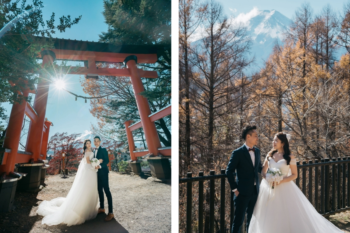 Tokyo Pre-Wedding Photoshoot with Chureito Pagoda, Lake Kawaguchiko, and Lawson Mt. Fuji by Dahe on OneThreeOneFour 2