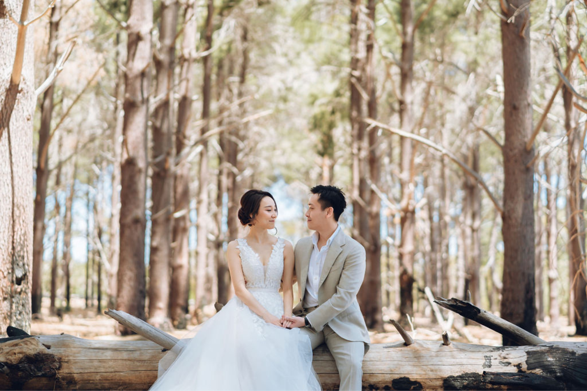 Perth Prewedding Photoshoot At Lancelin Sand Dunes, Wanneroo Pines And Sunset At The Beach by Rebecca on OneThreeOneFour 4