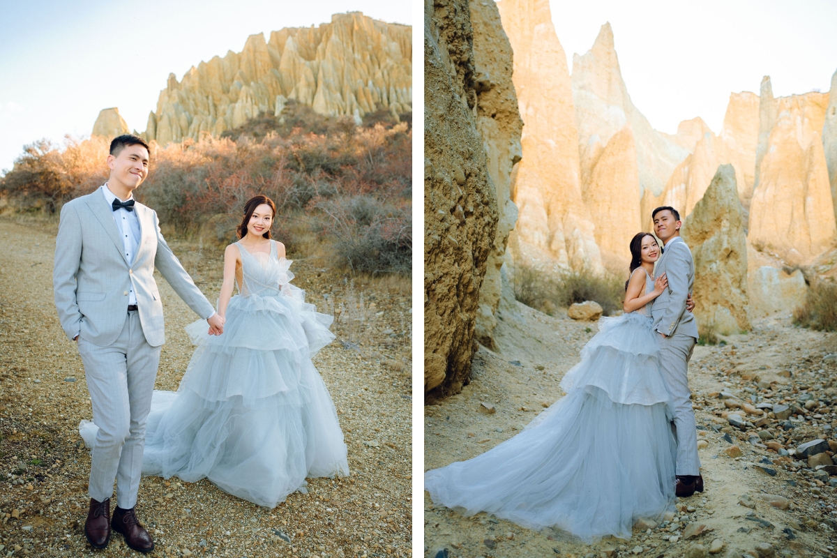 New Zealand Pre-Wedding Photoshoot with Lake Wakatipu, Skippers Canyon, Lake Tekapo, Mount Cook, and Omarama Clay Cliffs by Fei on OneThreeOneFour 25