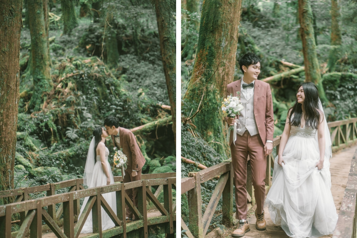 Taiwan Pre-Wedding Photoshoot Countryside Forest Misty Bridges by  on OneThreeOneFour 40