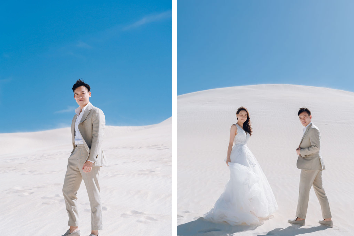 Perth Prewedding Photoshoot At Lancelin Sand Dunes, Wanneroo Pines And Sunset At The Beach by Rebecca on OneThreeOneFour 7
