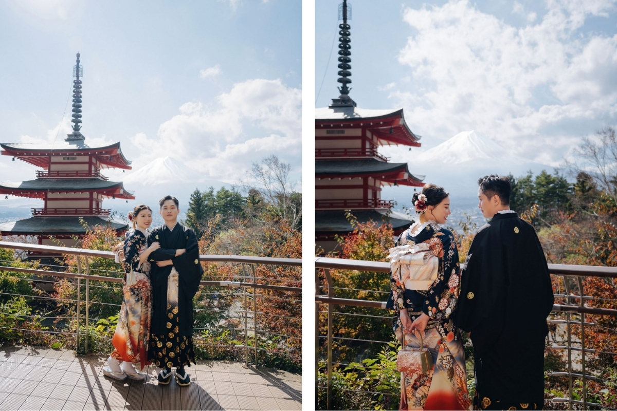 Tokyo Pre-Wedding Photoshoot with Chureito Pagoda, Lake Kawaguchiko, and Lake Yamanaka by Dahe on OneThreeOneFour 3