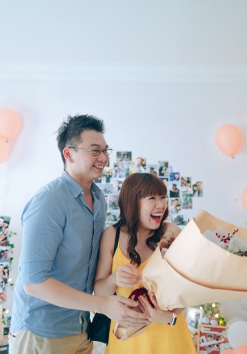 Singapore Surprise Wedding Proposal Photoshoot In Couple's New House