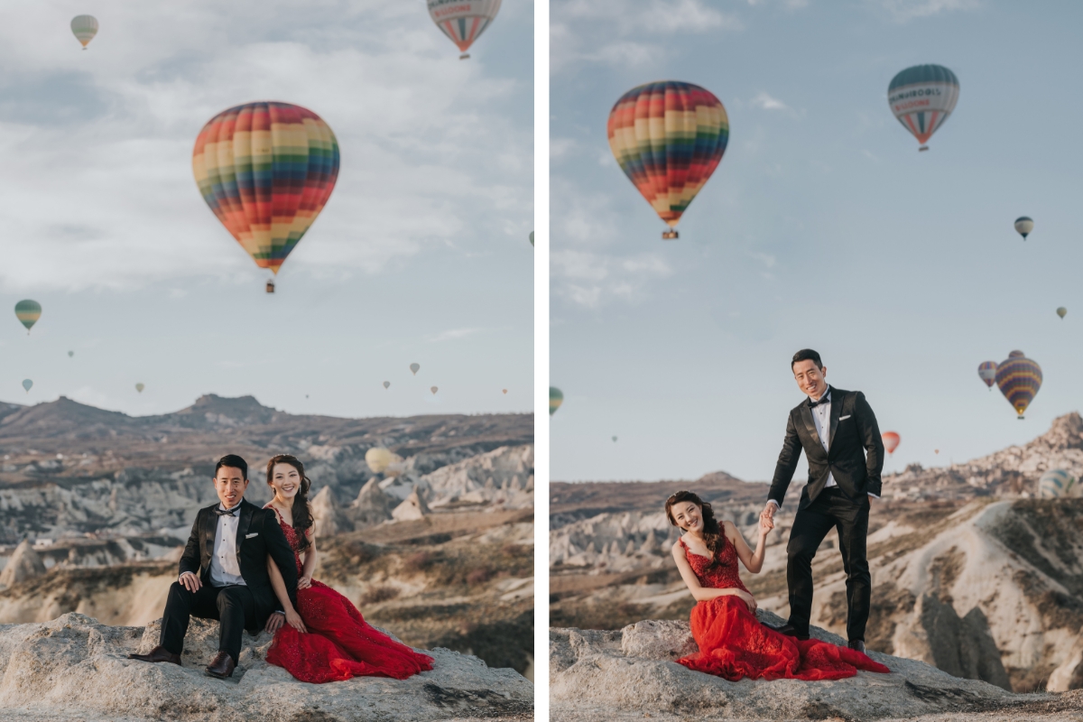 Cappadocia Pre-Wedding Photoshoot Hot Air Balloons Carpet Shop Sunrise Landscapes by Aric on OneThreeOneFour 1