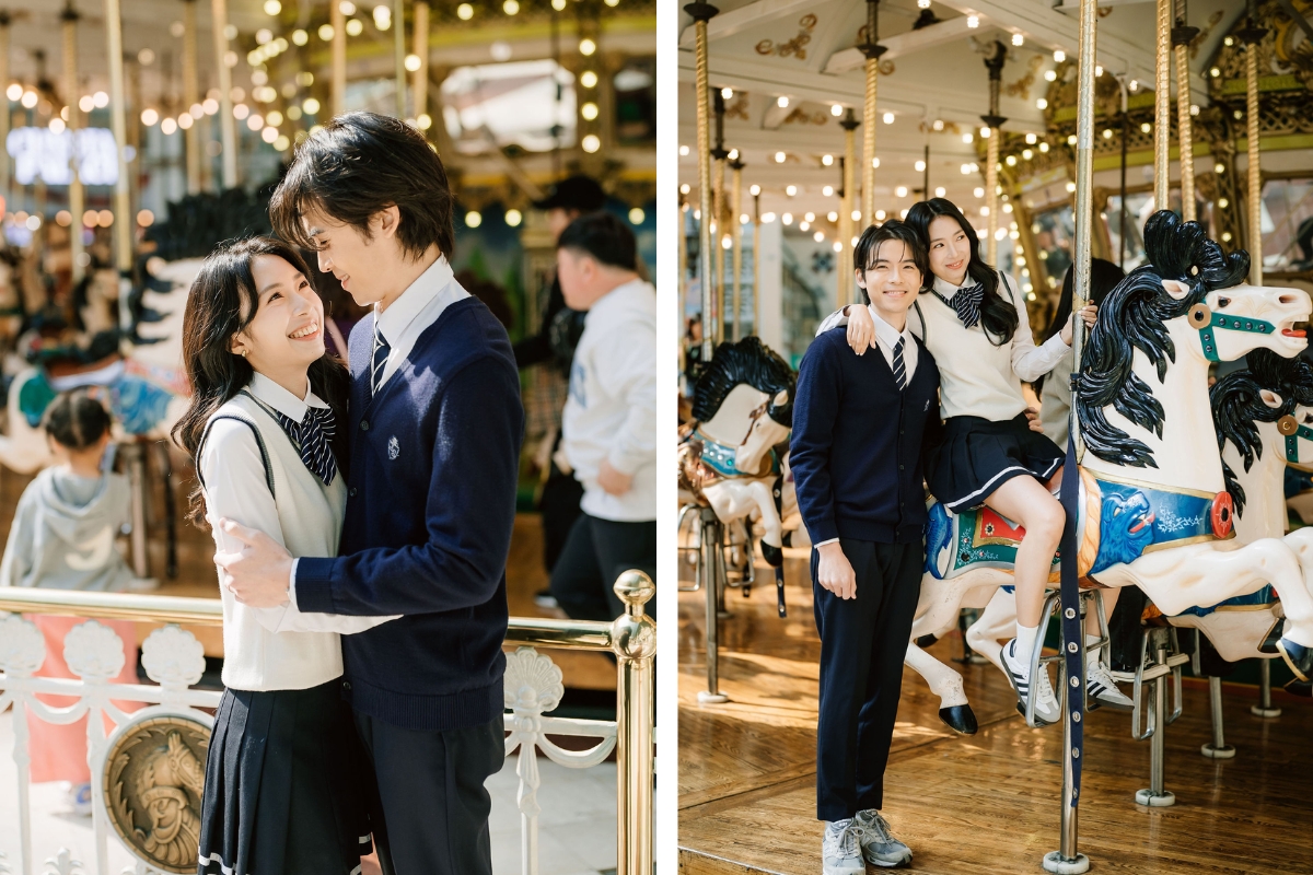 Seoul Autumn Pre-Wedding Photoshoot with Lotte World, Alpaca World, and Hongdae Streets by Jungyeol on OneThreeOneFour 1